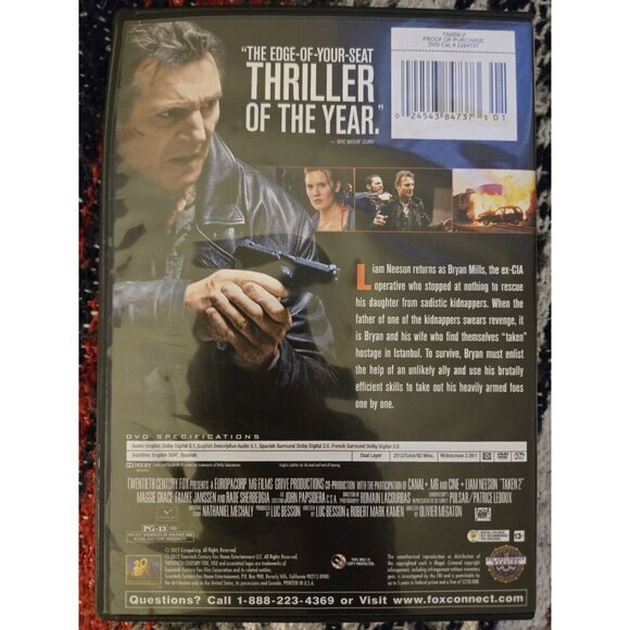 Taken 2 DVD Movie Liam Neeson Drama PG-13 - Picture 2 of 2